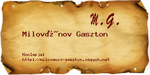 Milovánov Gaszton névjegykártya